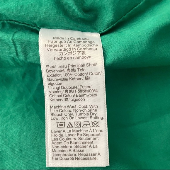 New! J. Crew green puff sleeve embroidered dress 26577 - Picture 7 of 10